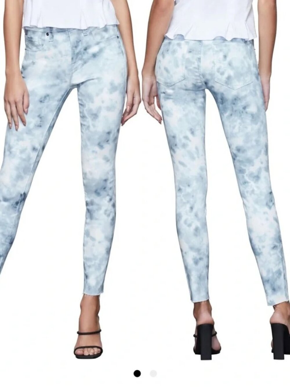 Good American 16 Cloud Tie Dye Good Legs Fray Hem Denim Jeans NEW